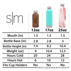 Simple Modern 17oz Bolt Water Bottle - Stainless Steel Hydro Swell Flask - Double Wall Vacuum Insulated Reusable Brown Small Kids Metal Coffee Tumbler Leak Proof Thermos - Wood Grain 569664158